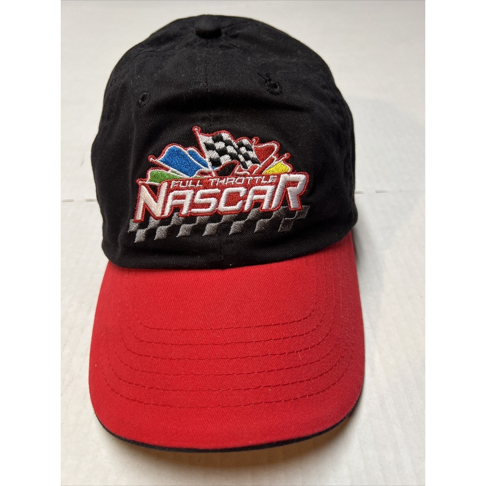 NASCAR Full Throttle Hat Cap Strap Back Black Red One Size Casual Adjustable Dad